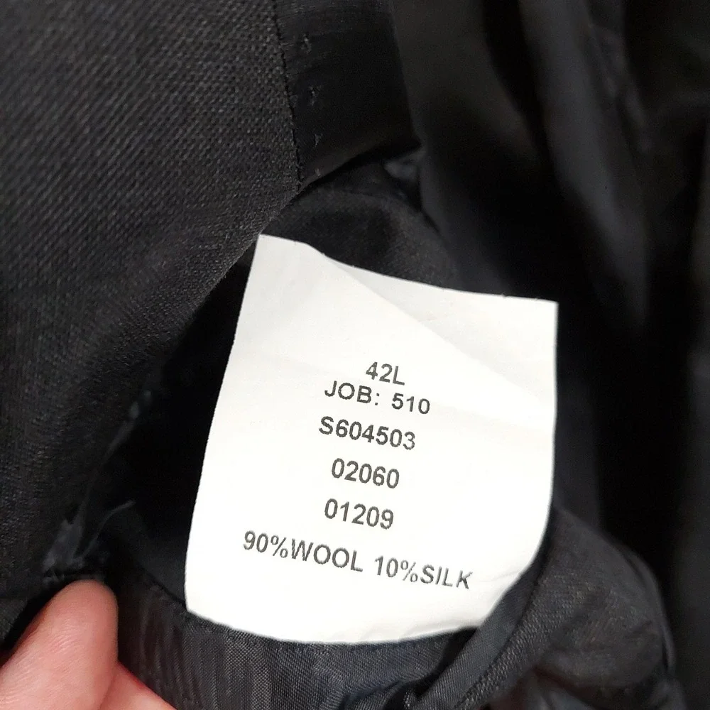 Jos. A. Bank Signature Suit Mens 42L 34x32 Gray Wool Silk Classic Fit 2 Piece